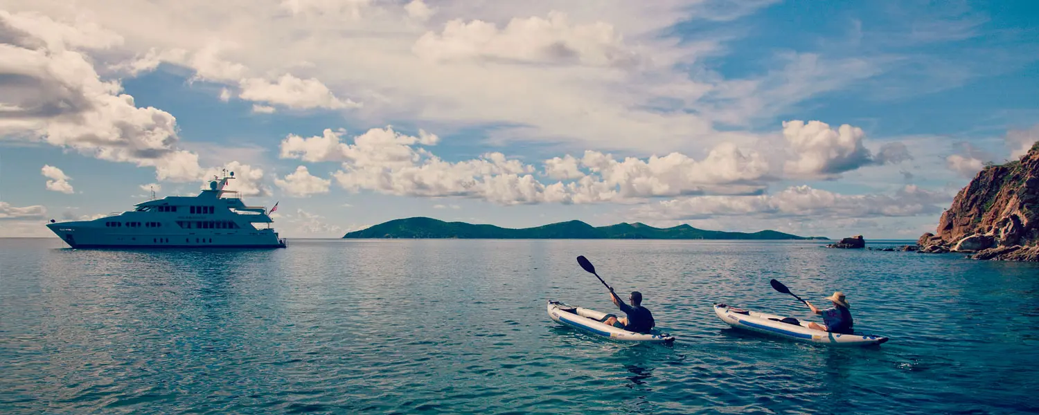 Two people in a canoe on the water.